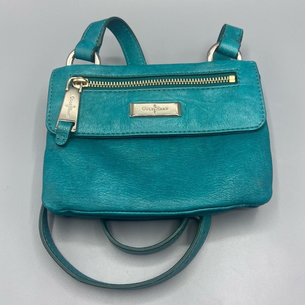 Cole Hann Leather Crossbody Bag Aqua